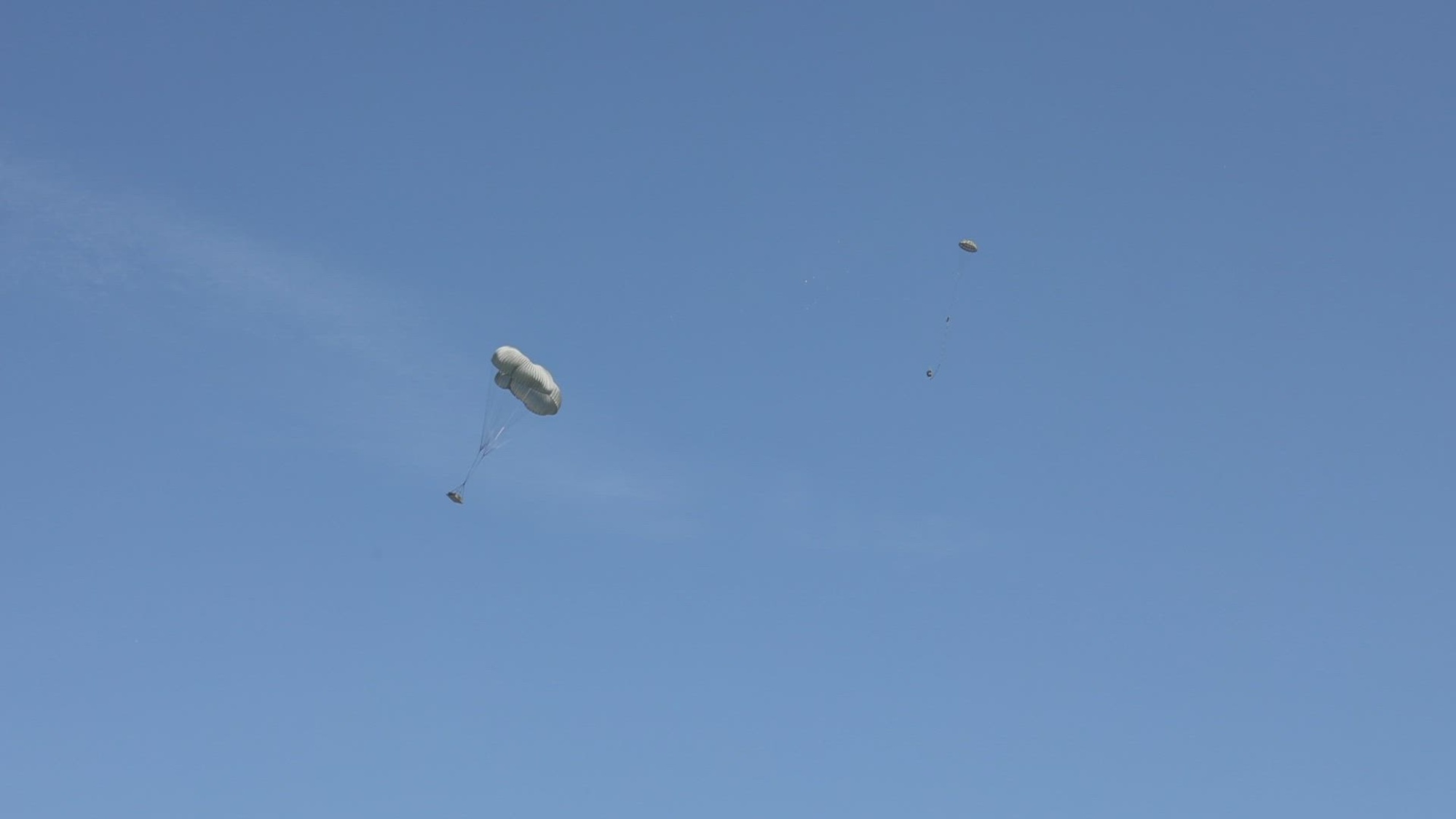 U.S. Army, Italian, German and Dutch Soldiers conduct tactical cargo drops as a part of the first phase of Falcon Leap 2023 across the Netherlands, September 4-7, 2023. Falcon Leap 23 (FALE 23) is a Royal Dutch Military led, multinational, joint technical airborne exercise designed to enhance interoperability of participating NATO airborne forces and aircrews in personnel and equipment parachuting operations in Arnhem, Netherlands from 02-17 September 2023. Falcon Leap is NATO’s largest technical airborne exercise which will also include ceremonies commemorating the 79th anniversary of Operation Market Garden. (U.S. Army video by Spc. Samuel Signor)