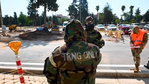 39th COMS participates in a CBRN exercise