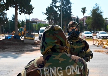 39th COMS participates in a CBRN exercise