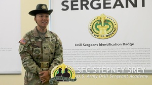 Sgt. 1st Class Stepney Srey talks about the impact Drill Sergeants have on trainees as part of their transition from civilian volunteer to Soldier.