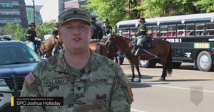 1st Infantry Division participates in Patriot's Day parade for Medal of Honor recipient, U.S. Army Capt. Larry Taylor