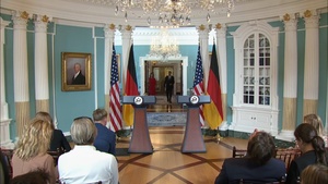 Secretary of State Antony J. Blinken holds a joint press availability with German Foreign Minister Annalena Baerbock at the Department of State