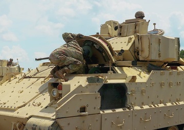 2-15 CAV Bradley Fighting Vehicle Maneuver Training (B-Roll)