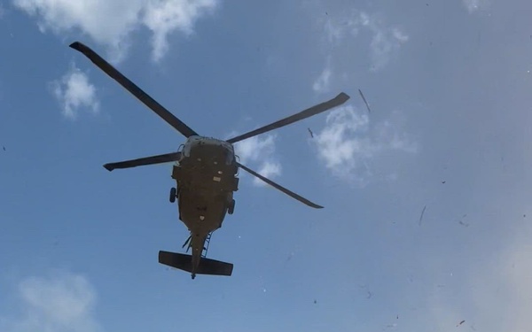 Helicopter Lands during Thunderstrike II, an Immersive Training for Multi-Domain Environments