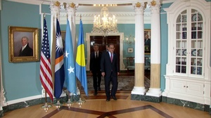 Secretary of State Antony J. Blinken meets with leaders of the Republic of the Marshall Islands, the Federated States of Micronesia, and Palau at the Department of State