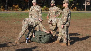 Soldiers with the 2nd Battalion, 22nd Infantry Regiment, 10th Mountain Division conducts a winterization training lane during Alpine Readiness Week, Oct. 3, 2023, on Fort Drum, New York.