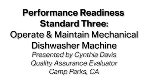 PRS 3 - Operate and Maintain Mechanical Dishwasher Machine | Warrior Restaurant Inspection Guide