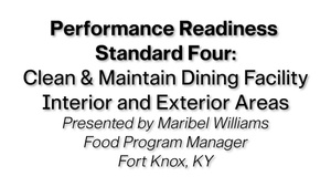 PRS 4 - Clean & Maintain Dining Facility Interior & Exterior | Warrior Restaurant Inspection Guide