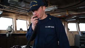 U.S. Coast Guard Cutter Healy conducts communications exercise with Norwegian Coast Guard