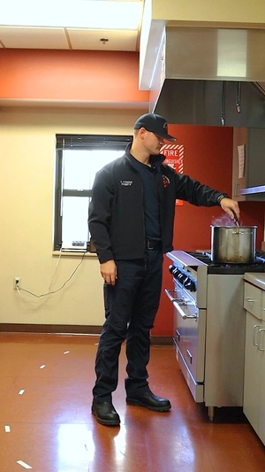 Cooking Fire Safety Tip 2: Do not wear loose fitting clothing when cooking