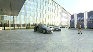 Lithuanian Minister of Defence arrives at NATO HQ for the meeting of NATO Ministers of Defence