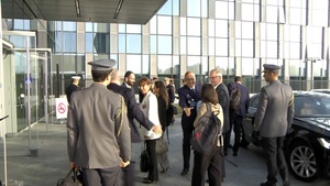 Portuguese Minister of National Defence arrives at NATO HQ for the meeting of NATO Ministers of Defence