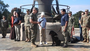 Ryan Mackey promotes a service dog