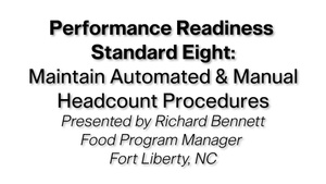 PRS 8 - Maintain Automated and Manual Headcount Procedures | Warrior Restaurant Inspection Guide