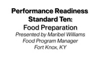 PRS 10 - Food Preparation | Warrior Restaurant Inspection Guide