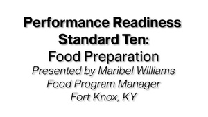 PRS 10 - Food Preparation | Warrior Restaurant Inspection Guide
