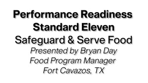 PRS 11 - Safeguard and Serve Food | Warrior Restaurant Inspection Guide