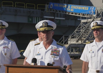 CSG2, CVN69, and CVW-3 speak with media