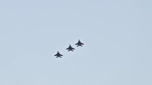 U.S. Airmen Conduct an Integrated Combat Turn with F-15 Strike Eagles Upon Arrival to the USCENTCOM Area of Responsibility