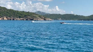 Coast Guard Boat Forces Detachment St. Thomas enforces safety zone around Bonne G off St. Thomas
