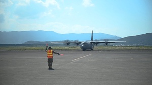 C130j lands in Kanoya B-roll