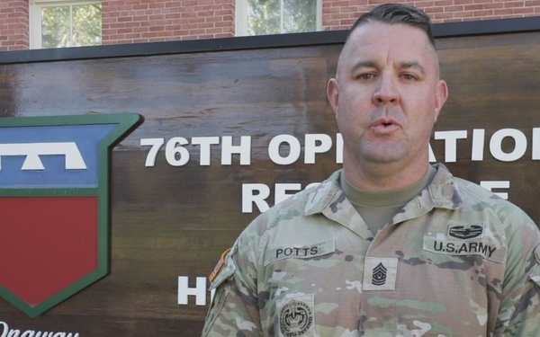 CSM Potts Signing Off as the 76th ORC's CSM