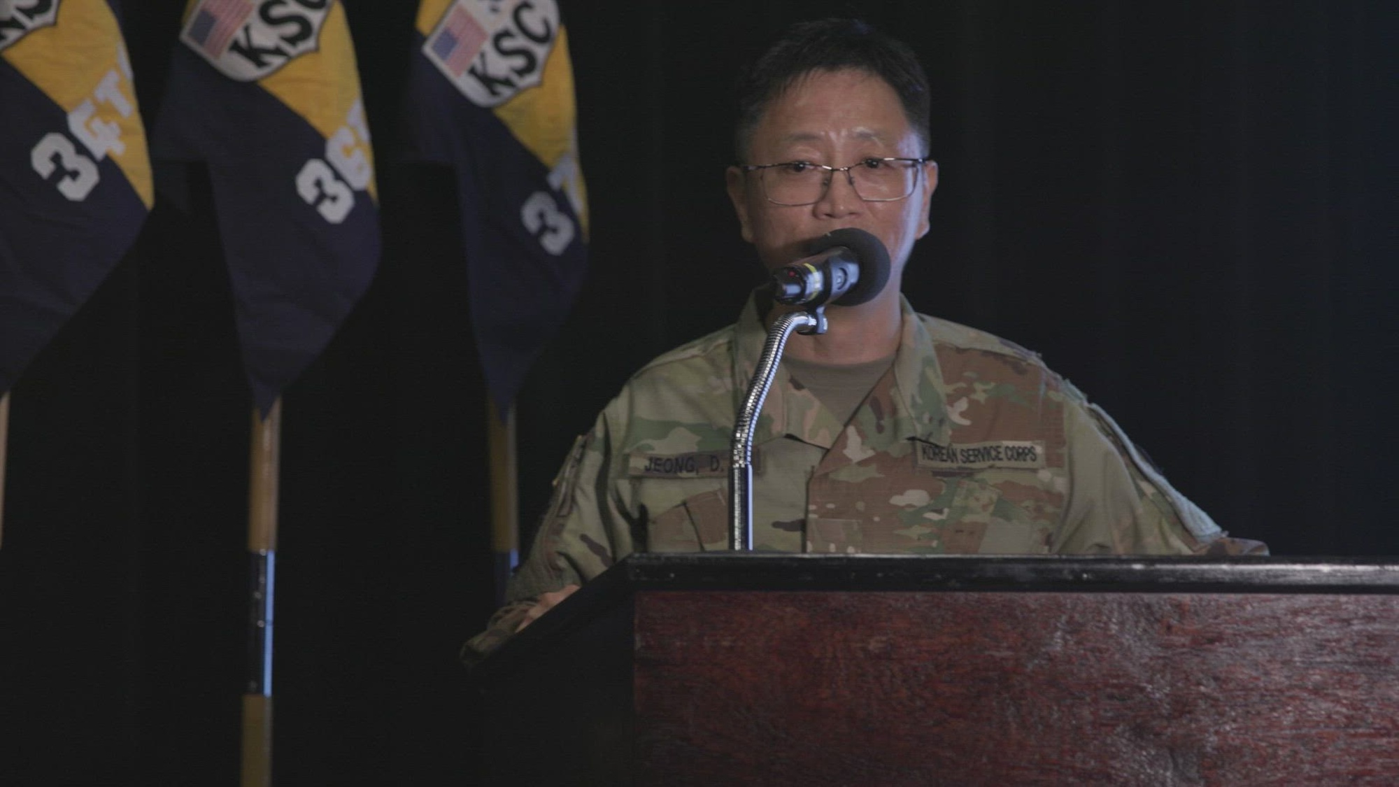 The Korean Service Corps holds an English Speech Contest event at Camp Humphreys, Republic of Korea, Oct. 25, 2023. The contest showcased KSC members’ English-speaking ability. The 2023 contest is especially important as the year was the 70th anniversary of the U.S.-ROK Alliance. (U.S. Army video by Sgt. Karri Wheeler)