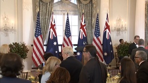Secretary of State Antony J. Blinken and Vice President Harris host a State luncheon in honor of Australian Prime Minister Anthony Albanese at the Department of State