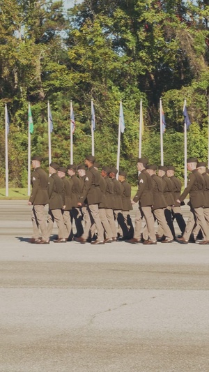 198th IN BN 3-47 Turning Blue Ceremony at Fort Moore (Vertical B-Roll)