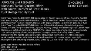 Merchant Tanker Departs JBPHH with Fourth Transfer of Red Hill Bulk Fuel Storage Facility Fuel