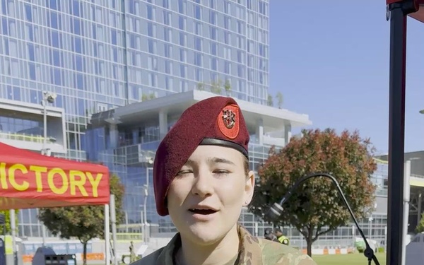 Sgt. Mary Lipford Explains The Importance Of The Medical Field During Call To Service Career Fair