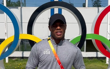 Spc. Kamal Bey expresses his appreciation for the U.S. Army World Class Athlete Program