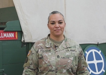 Sgt. 1st. Class Zollmann gives a shout-out to the Kansas City Chiefs