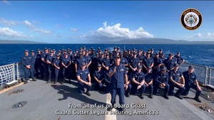 U.S. Coast Guard Cutter Legare shares a Veterans Day message while at sea