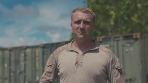 Cpl. Matthew Seichter gives a shoutout to the Green bay Packers