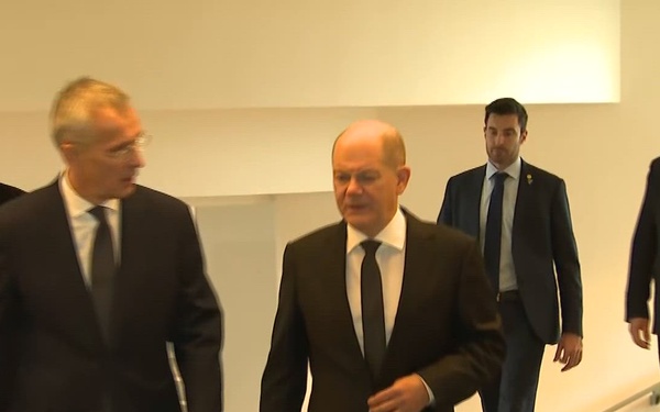 Bilateral meeting between NATO Secretary General and the German Chancellor (BROLL)
