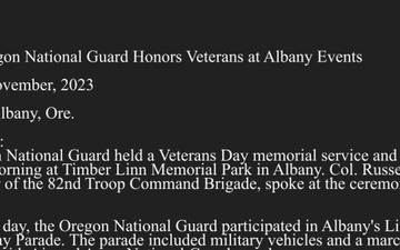 Oregon National Guard Honors Veterans at Albany Events