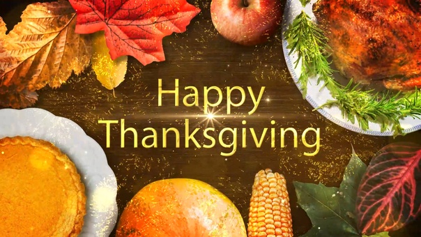 Happy Thanksgiving Message On Family Mea, Stock Video