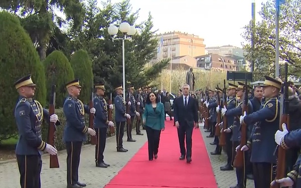 NATO Secretary General meets with Dr Vjosa Osmani of Kosovo - b-roll - 20/11/23