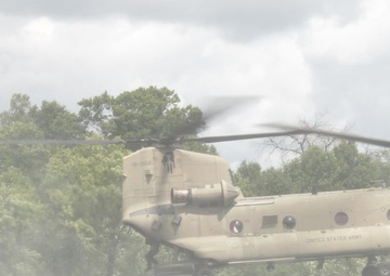 106th Cavalry helo-casting in Big Sandy Lake