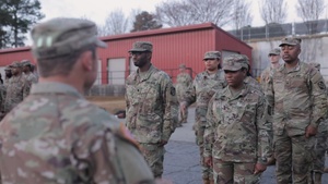 Chief of Army Reserve Public Affairs Col. Shannon Horne and Army Reserve Public Affairs Sgt. Maj. Marisol Walker visit the 982nd Signal Company Combat Camera Airborne for Battlefield Circulations