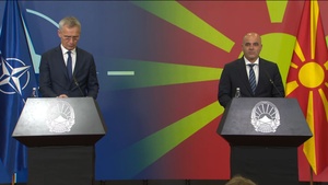 Joint press conference by NATO Secretary General with the Prime Minister of the Republic of North Macedonia (opening remarks) - IT - 21/11/23