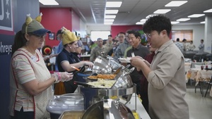 Thanksgiving luncheon hosted by Camp Humphreys USO (B-Roll)