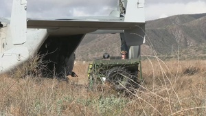 B-Roll: Steel Knight 23.2: 5th Marines unloads Ultra Light Tactical Vehicle from MV-22B Osprey