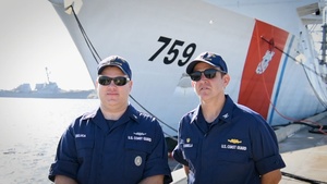 Coast Guard Cutter Calhoun – Capt. Sommella and Senior Chief Deluca