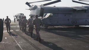 26th MEU(SOC) Marines Conduct Fast Roping aboard the USS Bataan B-Roll