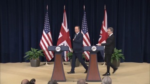 Secretary of State Antony J. Blinken hosts a joint press availability with UK Foreign Secretary David Cameron at the Department of State.