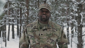 3rd Division Artillery Soldiers give a shout out to Santa from Latvia