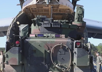 Army and Air Force Load Bradley Fighting Vehicle on C-5 Galaxy