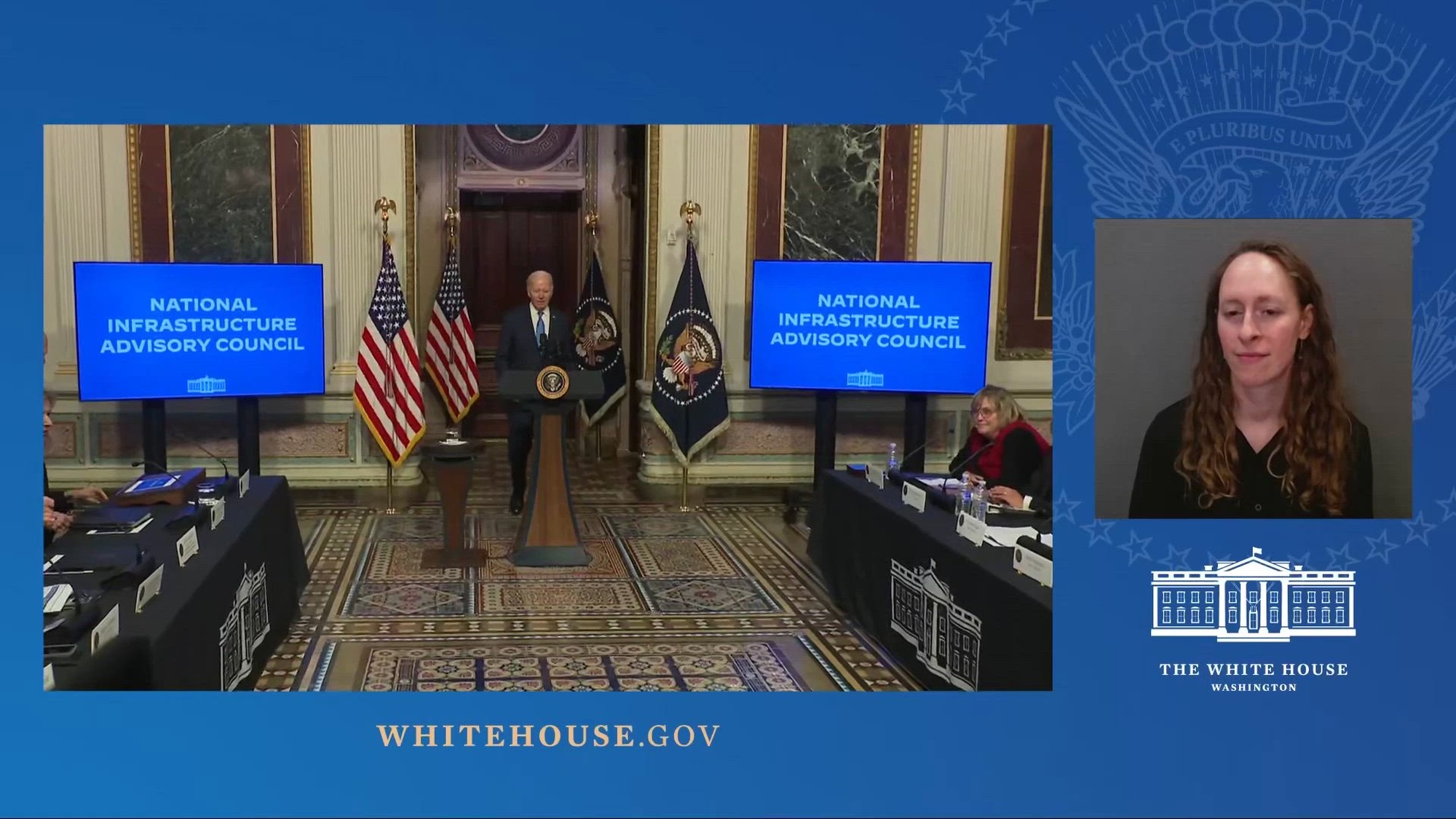 President Biden Delivers Remarks at a Meeting of the National Infrastructure Advisory Council.<br /><br />The White House